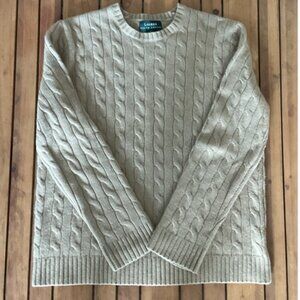Lauren Ralph Lauren Cable Knit Preppy Minimalist Cottagecore Cashmere Blend SZ L